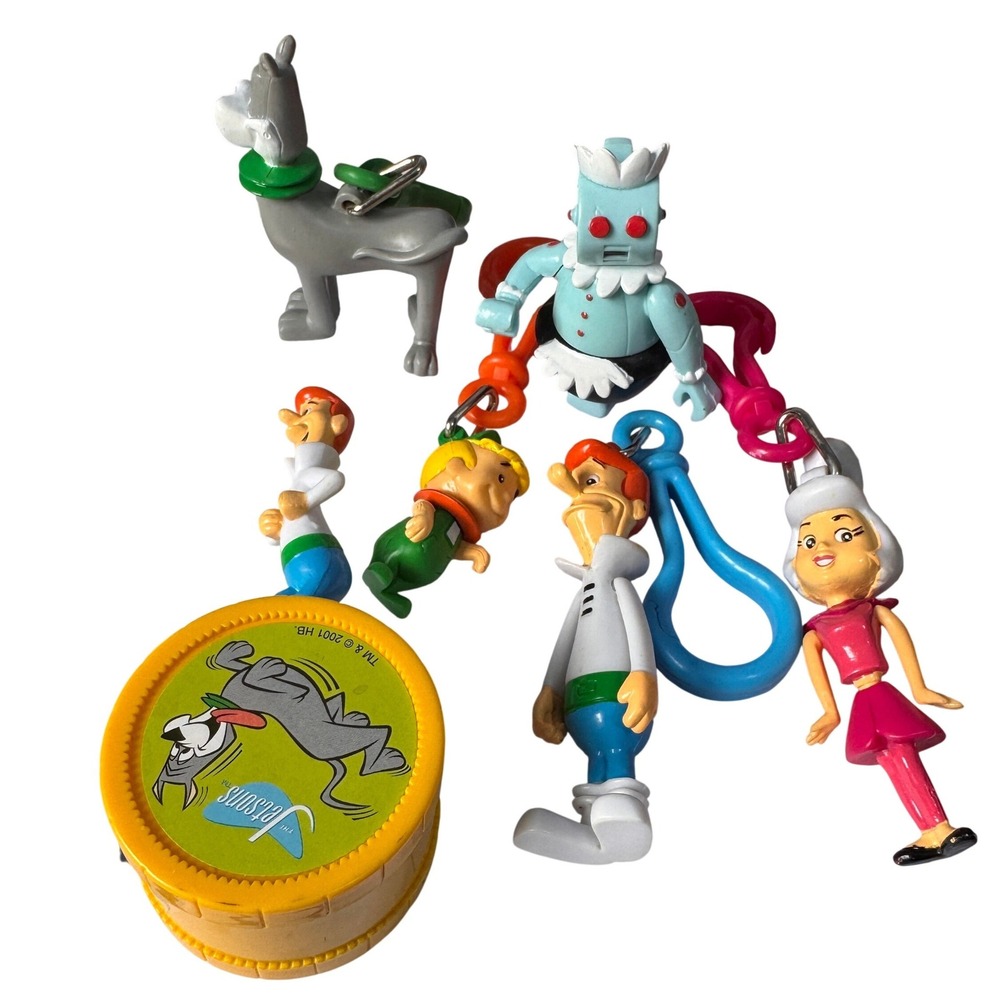 Vintage 2001 The Jetsons Hanna-Barbera Swiss Chalet Clip-On Figures Set of 6